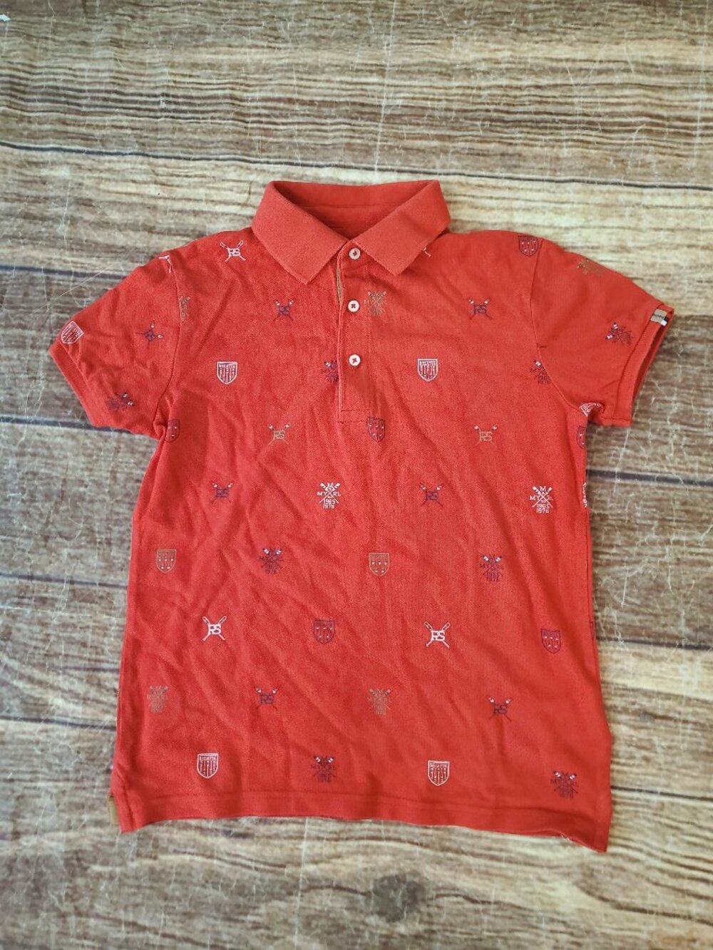 Mayoral red pique polo short sleeve sz 8